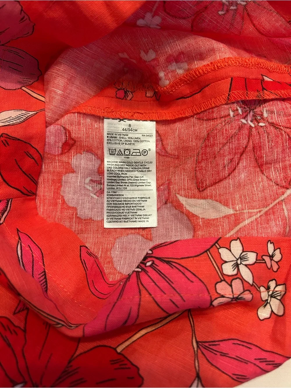 Banana Republic Floral Spaghetti-Strap Wide-Leg Crop Jumpsuit in Coral Size 8